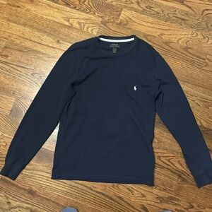 Navy thermal knit long sleeve top